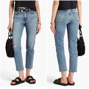 RAG & BONE Women’s Size 28 Riley Wash Wren High-Rise Slim Straight Crop Jeans